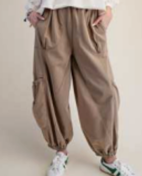 Mineral Washed Side Pocket Barrel Sweatpants