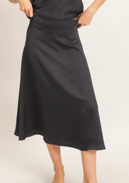 Black Satin Skirt