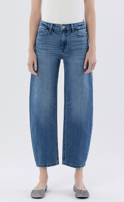 High Rise Medium Wash Mild Barrel Jeans
