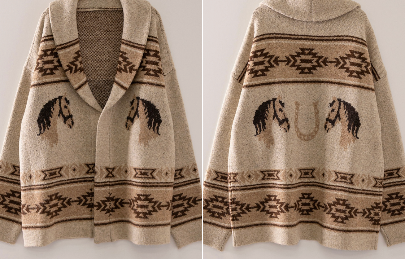 Southwest Horse Knit Cardigan
