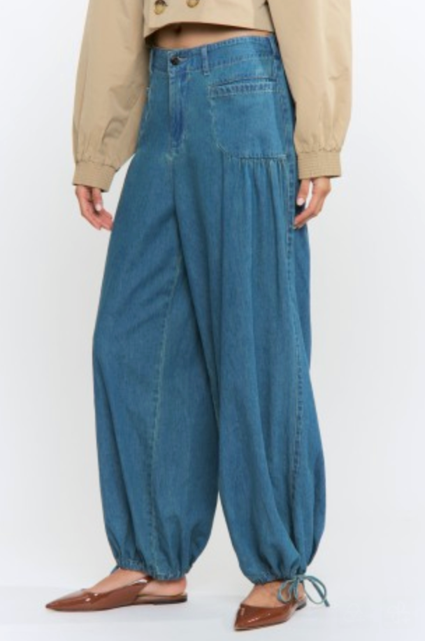 Jeans with Ankle Drawstring