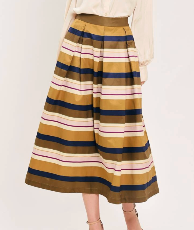 Striped Midi Skirt