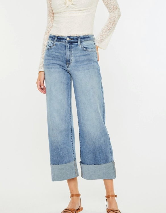 High Rise Jean w Ankle Fold C