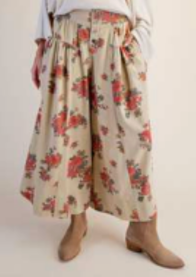 Floral Mineral Washed Flowy Pants