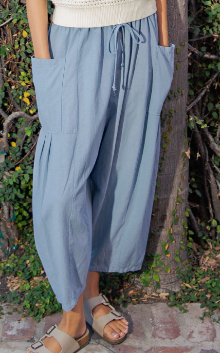 Wide Leg Side Pocket Pants
