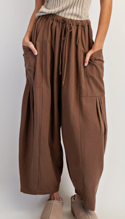 Wide Leg Side Pocket Pants