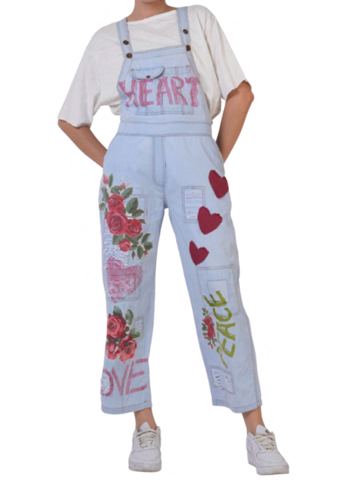 Heart Overalls w Appliques