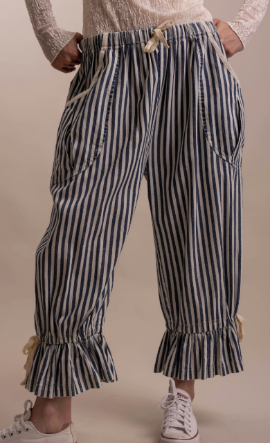 Striped Pants w Ruffle Hem