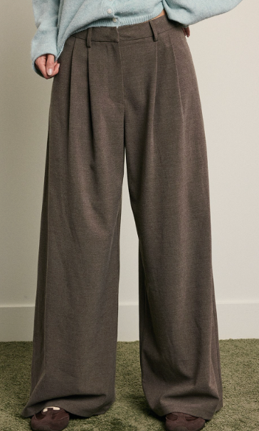 Charcoal Grey Tailored Wide Leg Pants